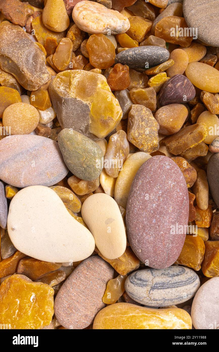 Ciottoli colorati, immagine di sfondo, primo piano, a grandezza naturale Foto Stock