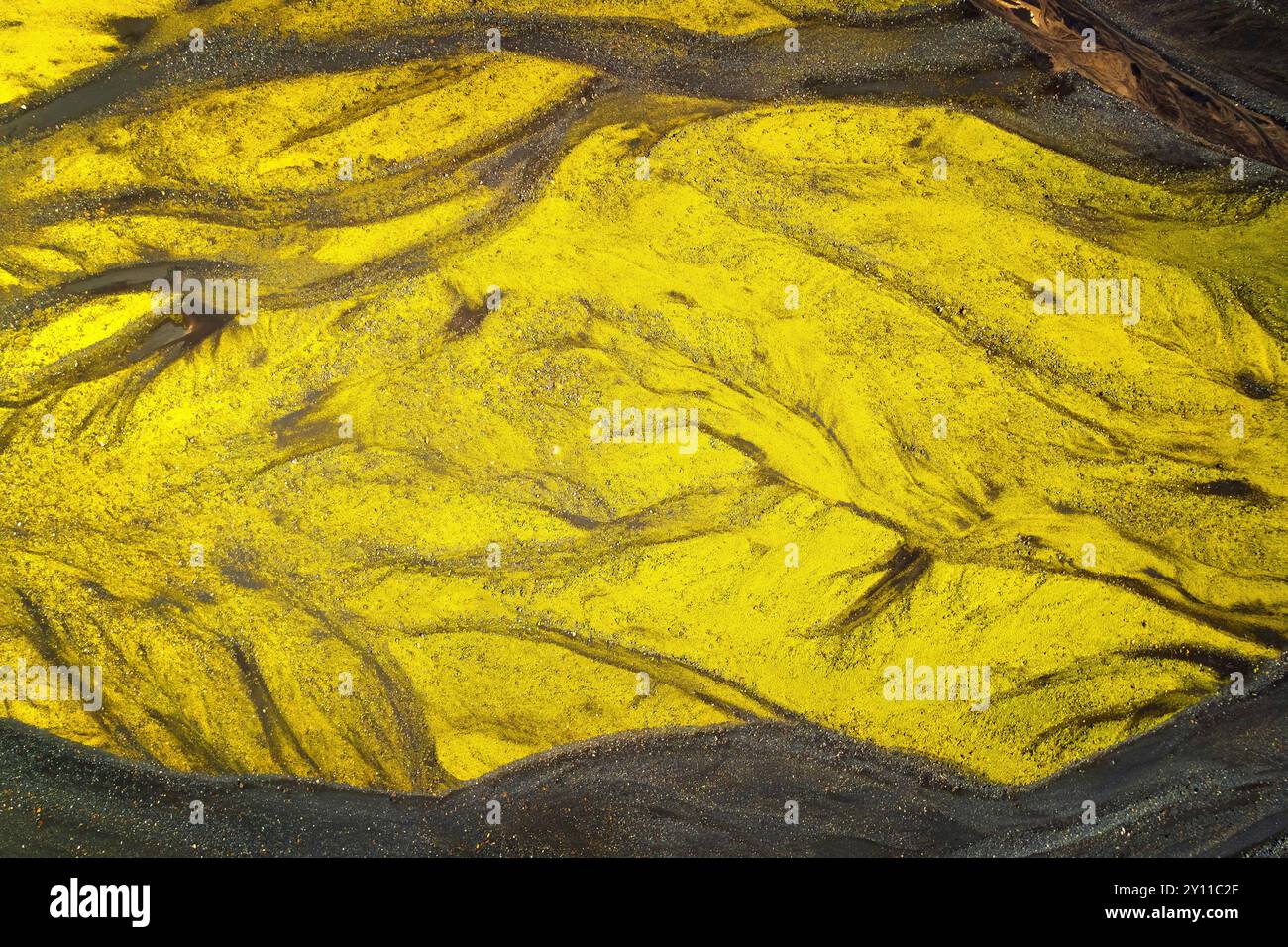 Estate, aerea, vista aerea, fiume Glacier, fiume, astratto, Islanda, Europa Foto Stock