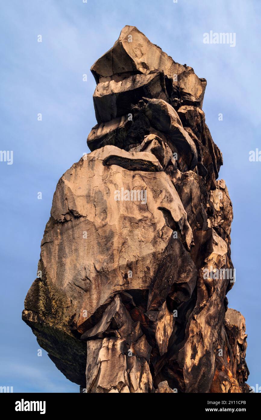 Devil's Wall, Cliff, rock, Legendary, Timmenrode, Blankenburg, Harz, Sassonia-Anhalt, Germania, Europa Foto Stock