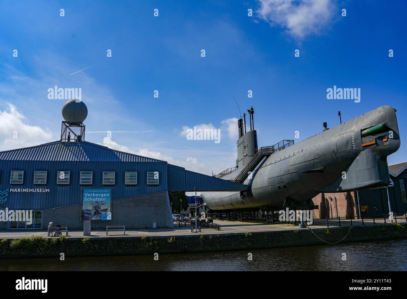 Den Helder, Paesi Bassi. 31 luglio 2024. Museo storico Navale di Den Helder. U-boat Tonijn nell'area esterna Foto Stock