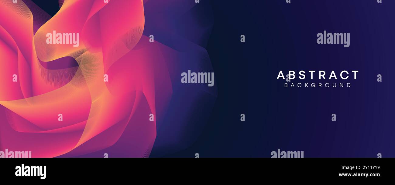 Ondulazione astratta sfondo blu liquido, verde e sfumatura rosa, intestazione sfondo sfumato fluido Abstract Smooth Wave viola, arancione e sfondo sfumato giallo Illustrazione Vettoriale