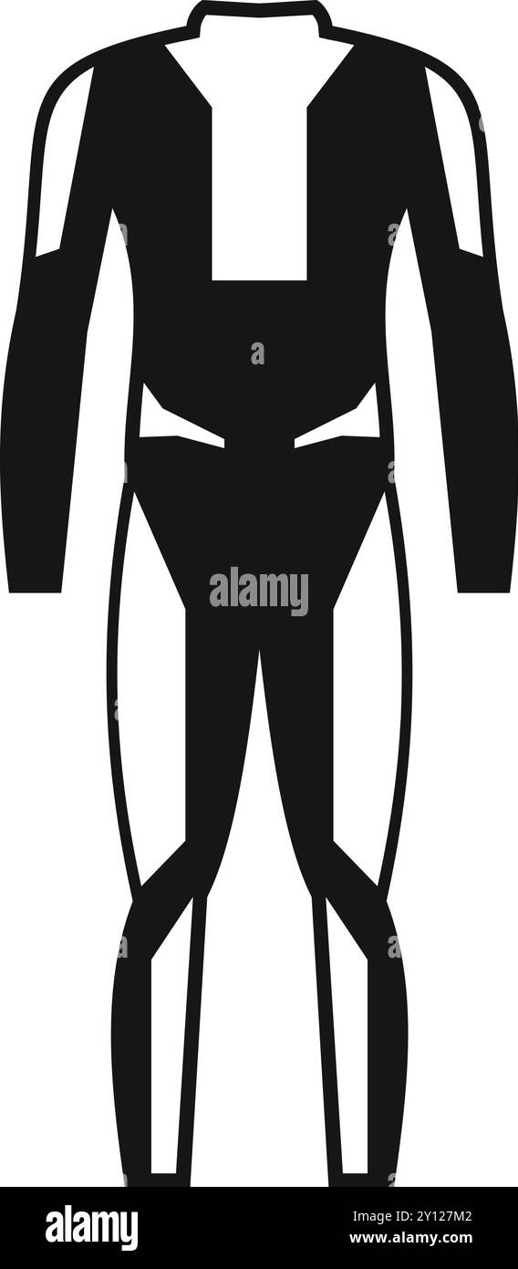 Indumenti protettivi neri per motociclisti che garantiscono sicurezza e protezione durante la guida Illustrazione Vettoriale