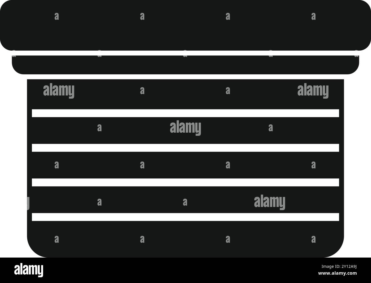 Questa semplice icona vettoriale rappresenta una tendina parasole abbassata, perfetta per i progetti relativi alla progettazione degli interni e al miglioramento della casa Illustrazione Vettoriale