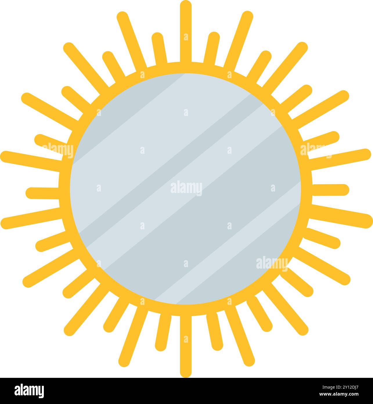 Specchio decorativo a forma di sole in moderno stile piatto Vector Illustrazione Vettoriale