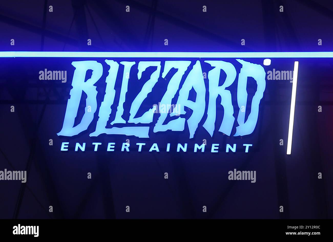 SHANGHAI, CINA - 26 LUGLIO 2024 - Blizzard Entertainment Exhibition area in 2024 ChinaJoy, Shanghai, Cina, 26 luglio 2024. Foto Stock