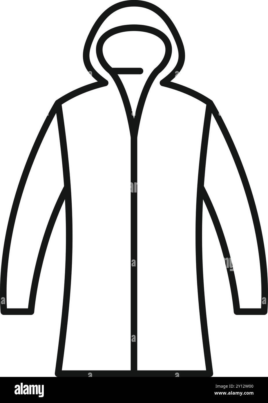 Semplice icona di una calda giacca invernale con cappuccio, perfetta per le basse temperature Illustrazione Vettoriale