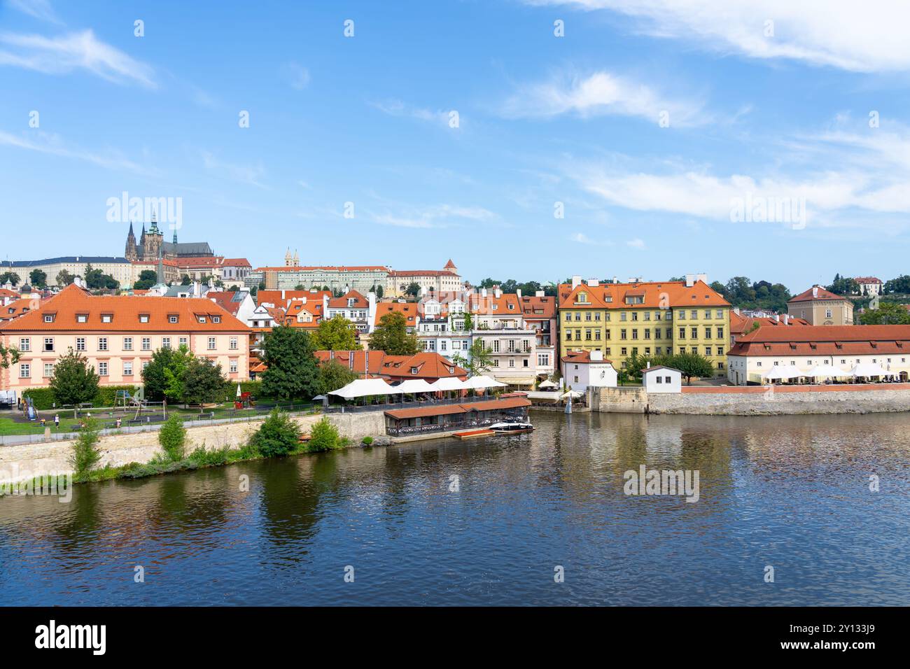 Città minore vista dal Ponte Carlo a Praga, Repubblica Ceca. Foto Stock