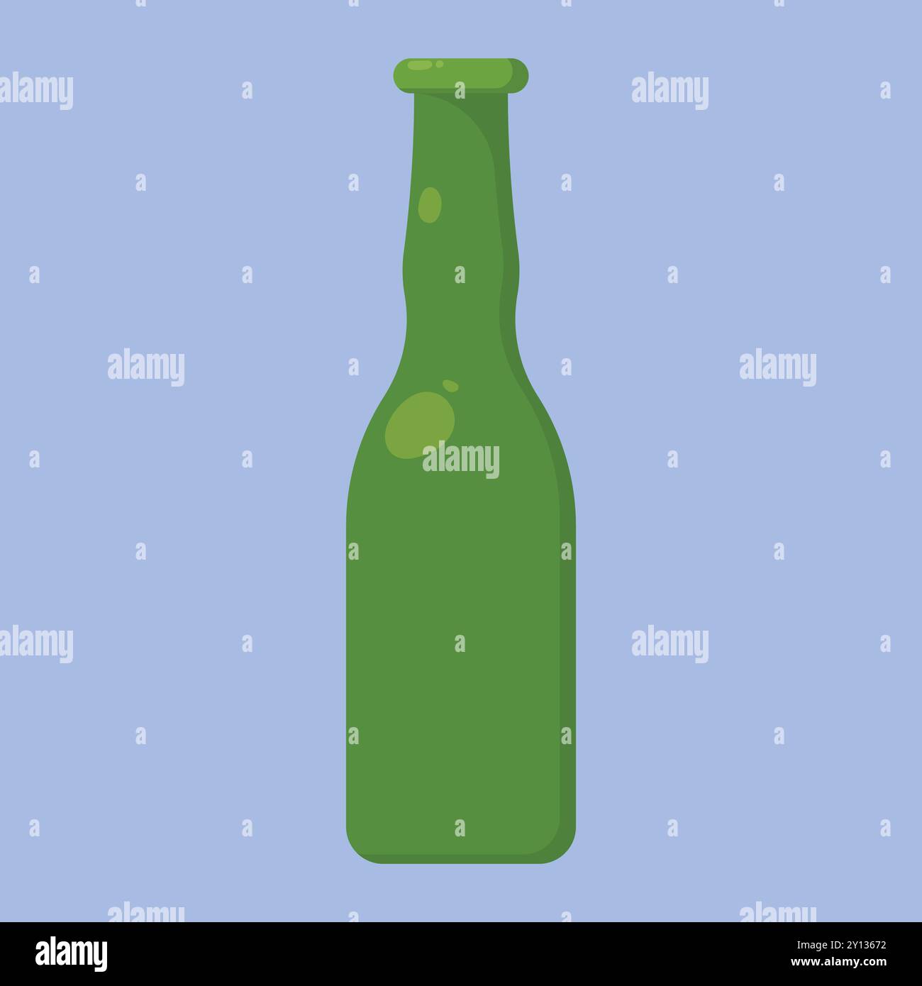 Vettore flacone in vetro. illustrazione della bottiglia di vetro per bevande. bottiglia di vetro verde Illustrazione Vettoriale