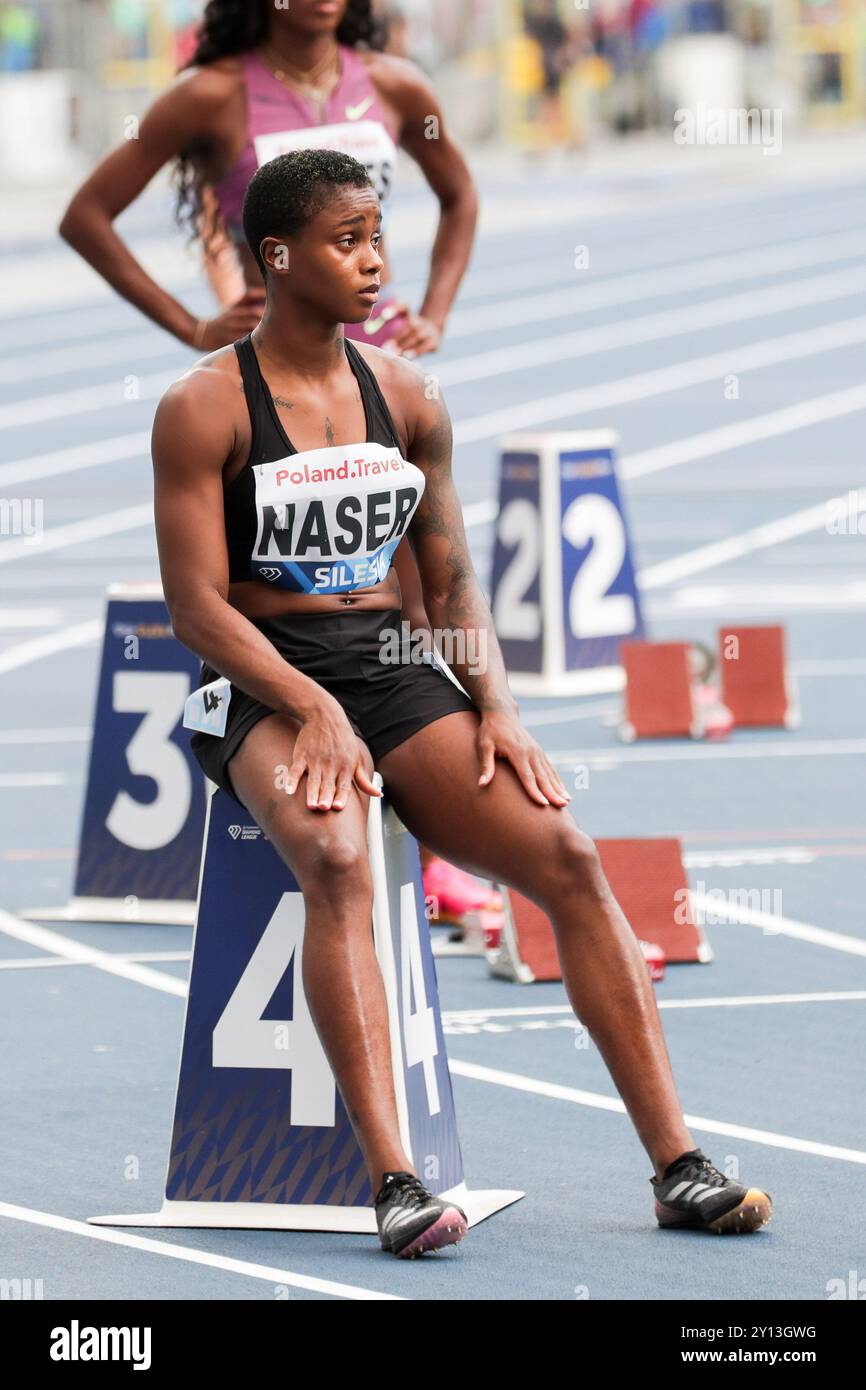 Chorzow, Polonia. 25 agosto 2024. Salwa Eid Naser del Bahrajn visto durante la Wanda Diamond League 2024: 400m Women allo Stadio di Slesia. (Foto di Grzegorz Wajda/SOPA Images/Sipa USA) credito: SIPA USA/Alamy Live News Foto Stock