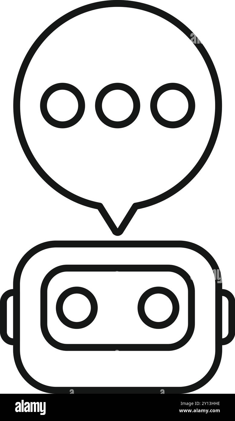 Chatbot che parla con tre puntini all'interno dello stile dell'icona a forma di bolla vocale per il Web, i dispositivi mobili e le infografiche Illustrazione Vettoriale