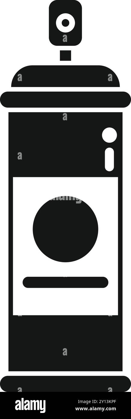 Questa semplice e audace icona rappresenta una bomboletta spray, spesso associata alla Street art, ai graffiti e alla creatività urbana Illustrazione Vettoriale