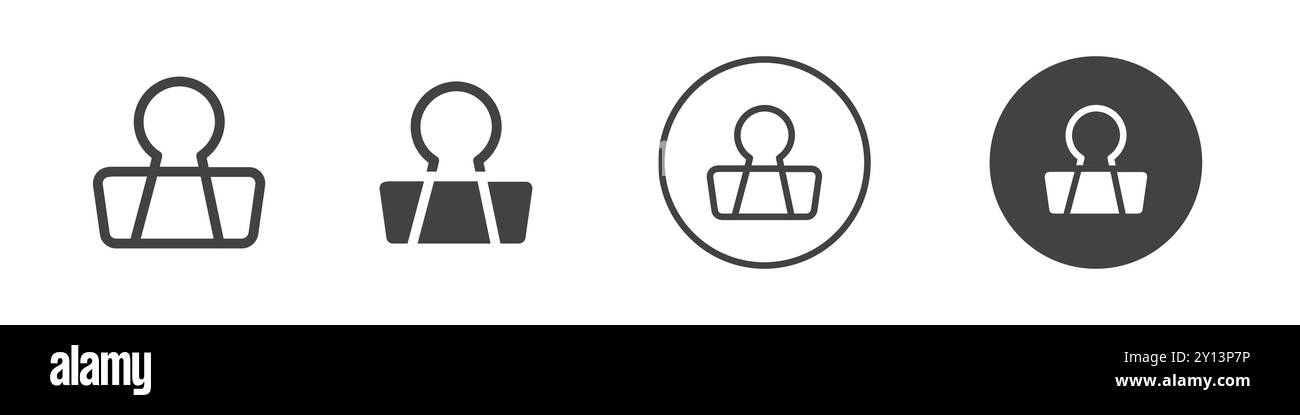 Icona della graffetta simbolo vettoriale piatto semplice contorno set collezione logo Illustrazione Vettoriale