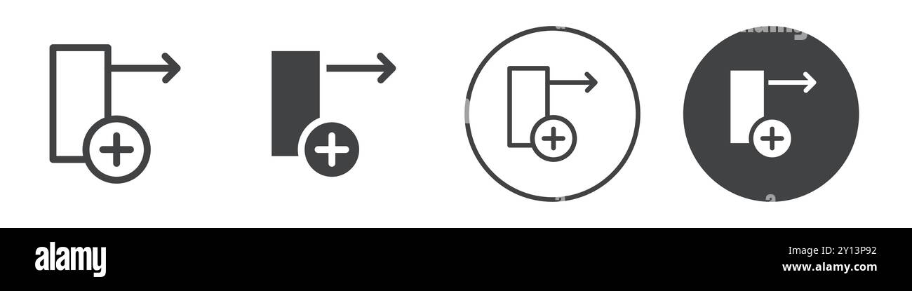 Inserire l'icona della riga di colonna simbolo del vettore piatto semplice contorno del logo del set di raccolta Illustrazione Vettoriale