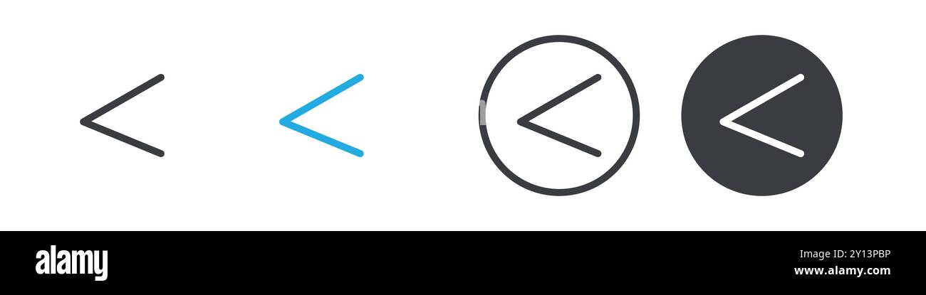 È inferiore all'icona simbolo vettoriale semplice contorno del logo del set di collezioni Illustrazione Vettoriale