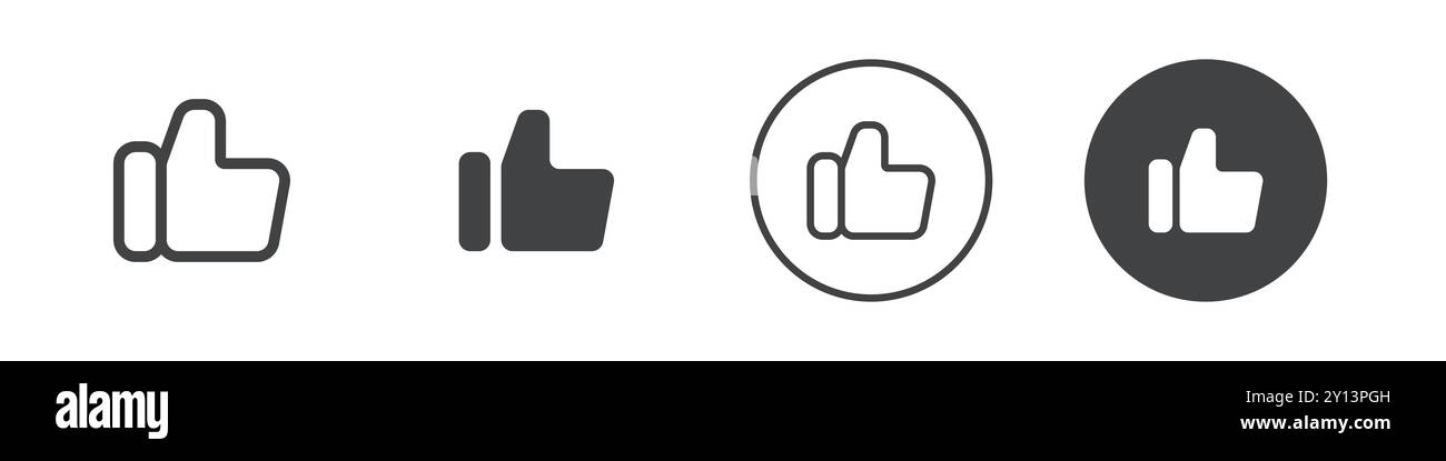 icona con il pollice simbolo vettoriale semplice contorno del logo del set di collezioni Illustrazione Vettoriale