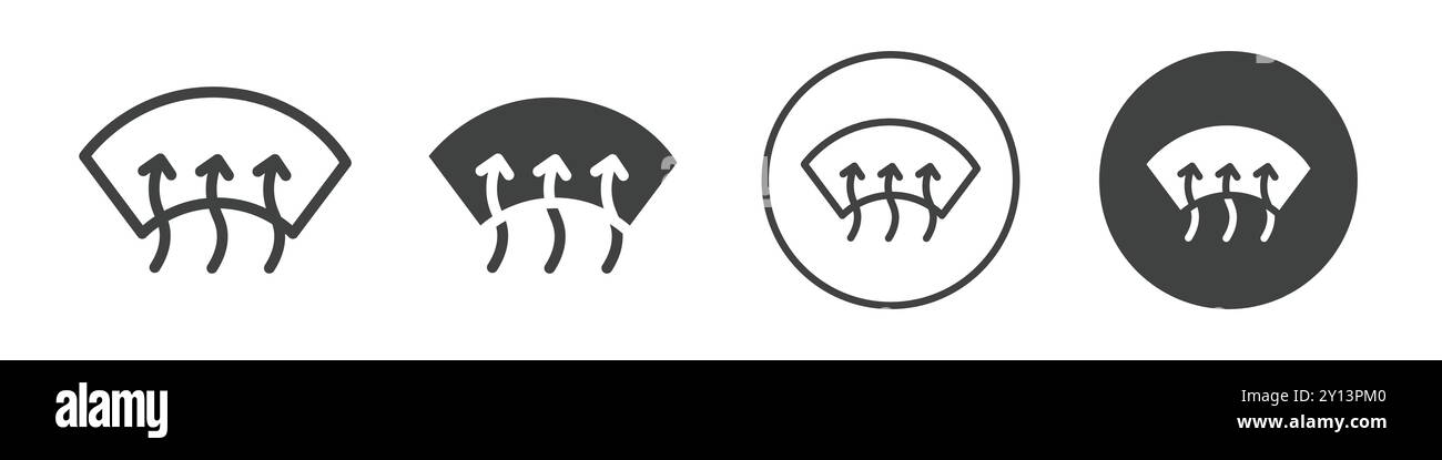 Icona di sbrinamento del lunotto simbolo vettoriale semplice e piatto contorno logo del set di raccolta Illustrazione Vettoriale