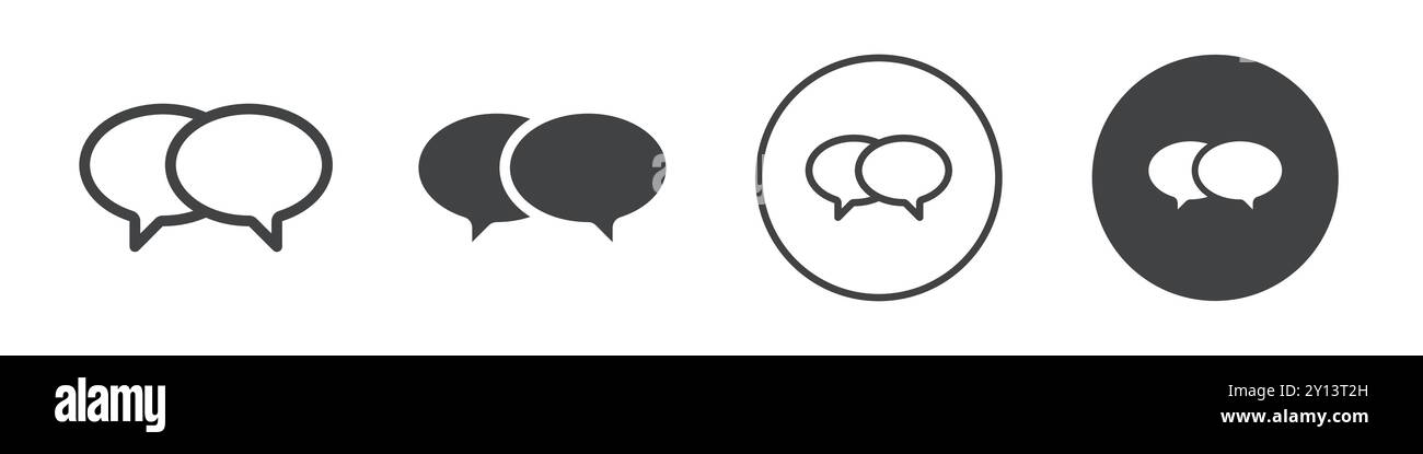 Icona delle bolle vocali simbolo vettoriale semplice contorno del logo della collezione Illustrazione Vettoriale