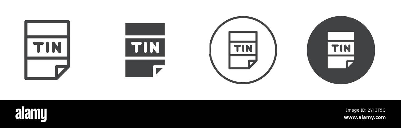 Icona del numero di identificazione fiscale simbolo vettoriale semplice contorno del logo del set di raccolta Illustrazione Vettoriale