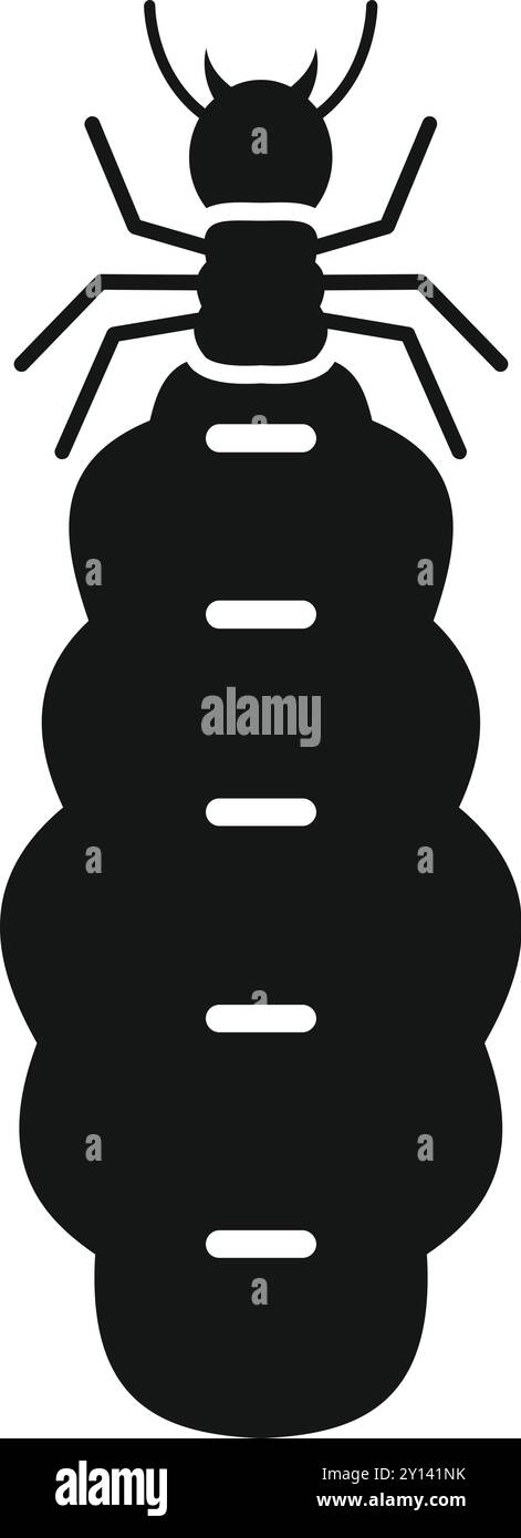 Grande insetto termite in piedi sulle gambe posteriori icona semplice stile nero per un design Web e mobile Illustrazione Vettoriale