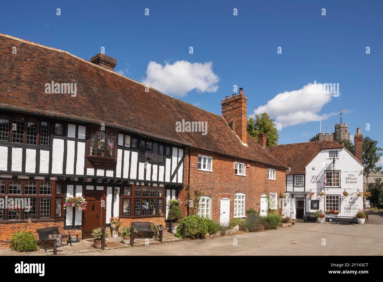 Inghilterra, Kent, Chilham Village, Village Centre Foto Stock