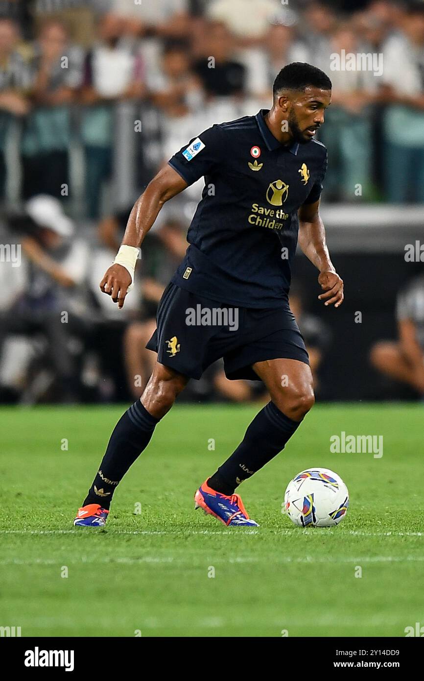 Bremer della Juventus durante la partita di serie A tra Juventus FC e AS Roma all'Allianz Stadium il 1 settembre 2024 a Torino. Foto Stock