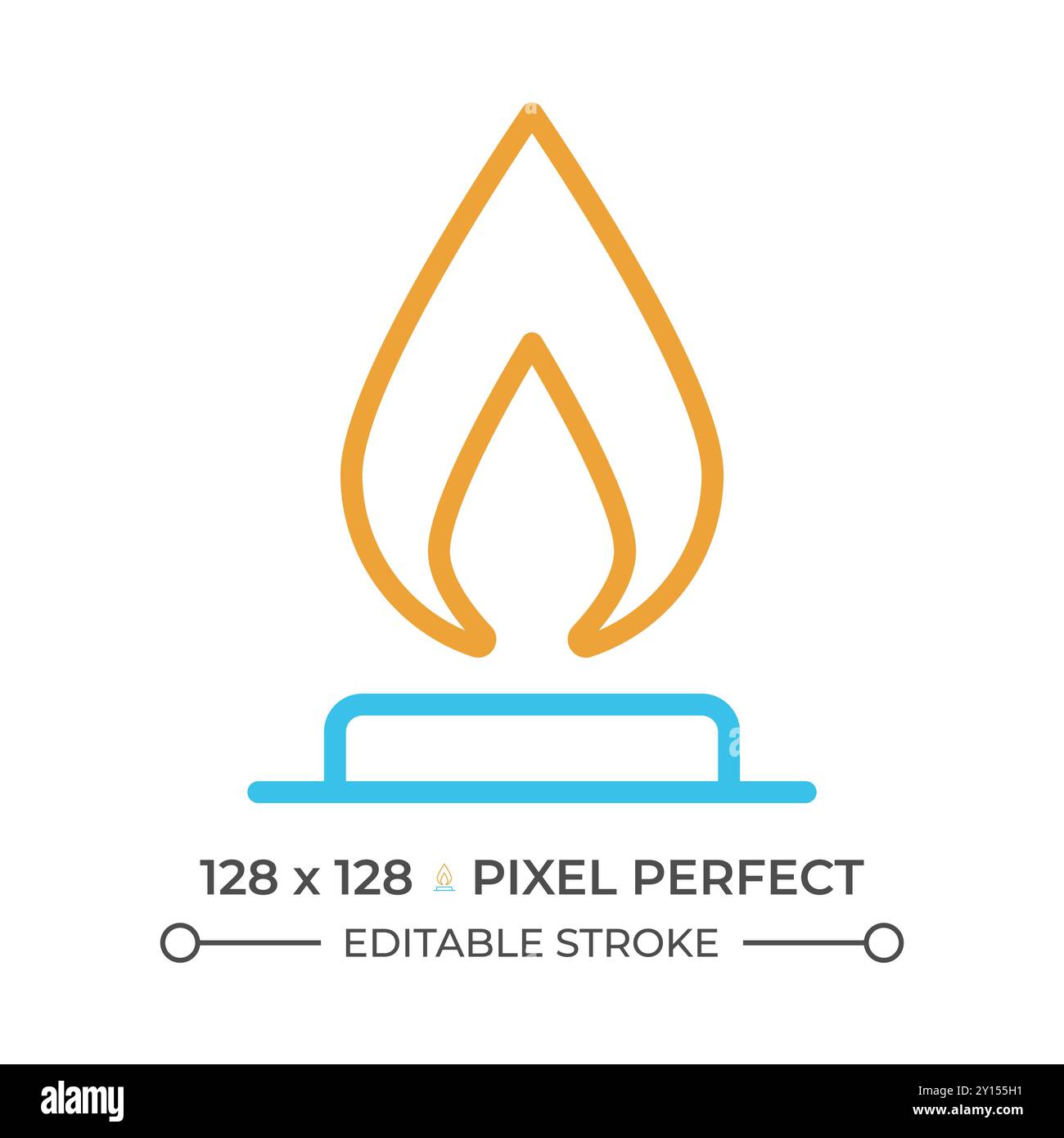 Icona della linea a due colori del gas Illustrazione Vettoriale