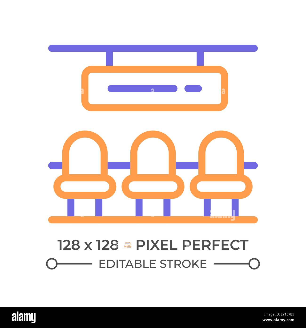 Icona della linea colorata sala d'attesa due Illustrazione Vettoriale