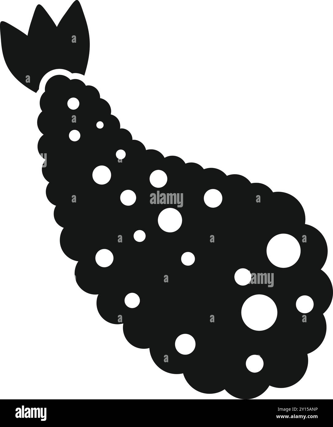 Semplice icona vettoriale di un gambero tempura, un cibo tradizionale giapponese Illustrazione Vettoriale