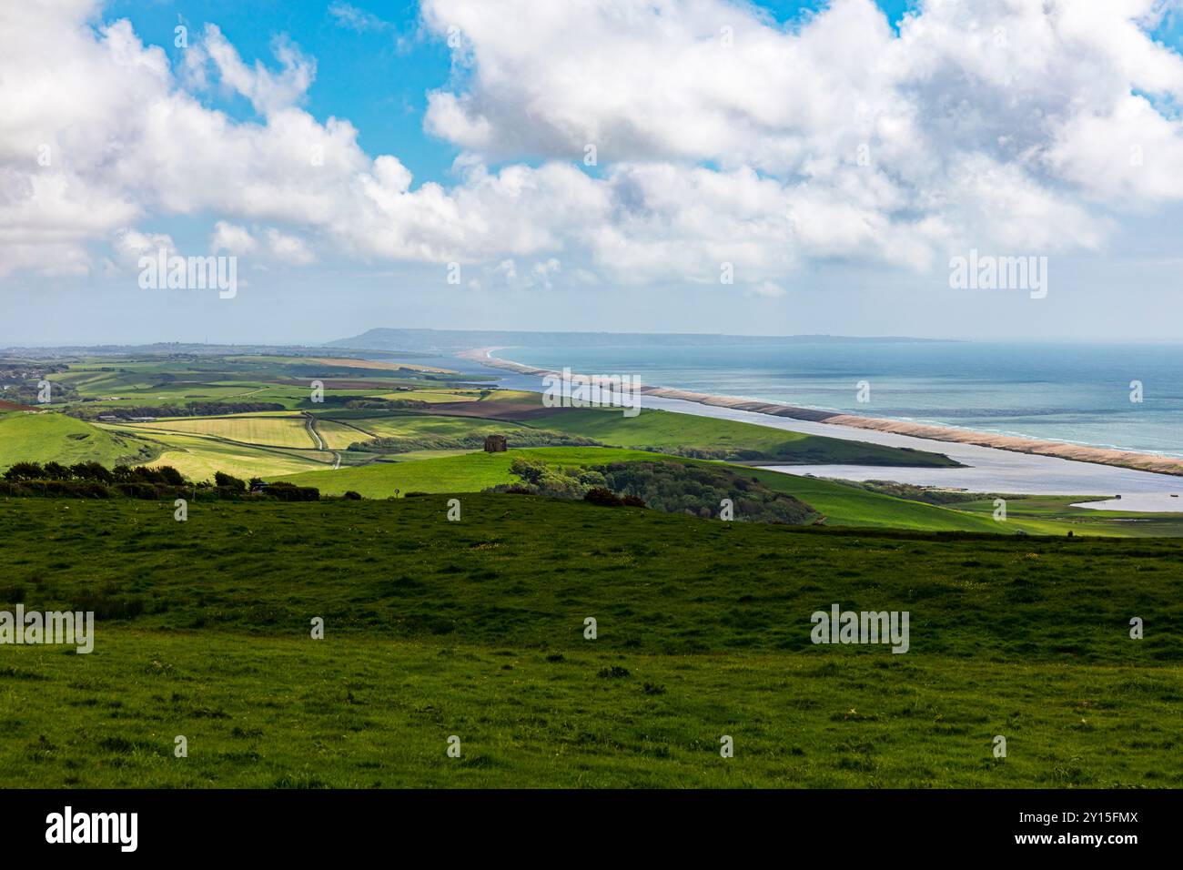 Chesil Beach, Chesil Bank, Dorset, Regno Unito, Inghilterra, Chesil Beach Dorset, Chesil Beach UK, spiaggia, spiagge, paesaggio, Seascape, Dorset UK, Chesil Beach inglese Foto Stock