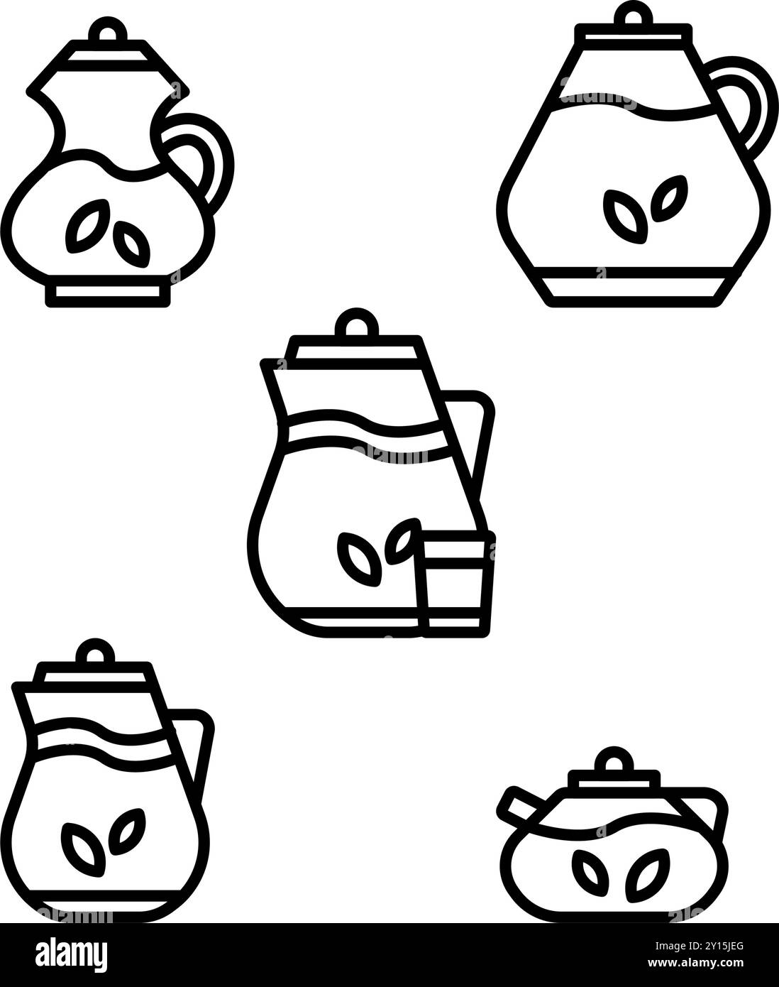 Tea pot linea icona, bevanda a base di erbe Illustrazione Vettoriale