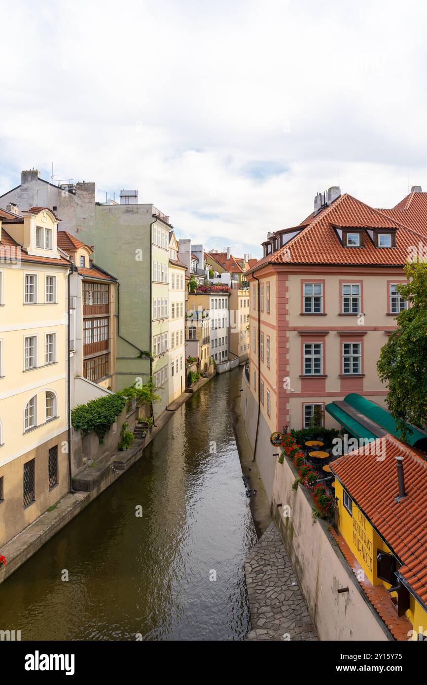 Canale del Diavolo (Praga Certovka) a Mala strana, Praga, Repubblica Ceca. Foto Stock