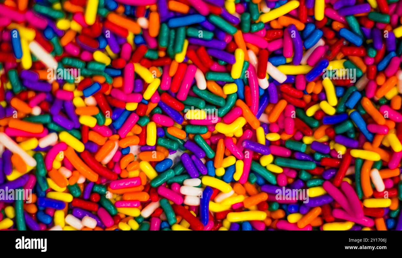 Primo piano di macchie colorate che riempiono la cornice come gelato Foto Stock