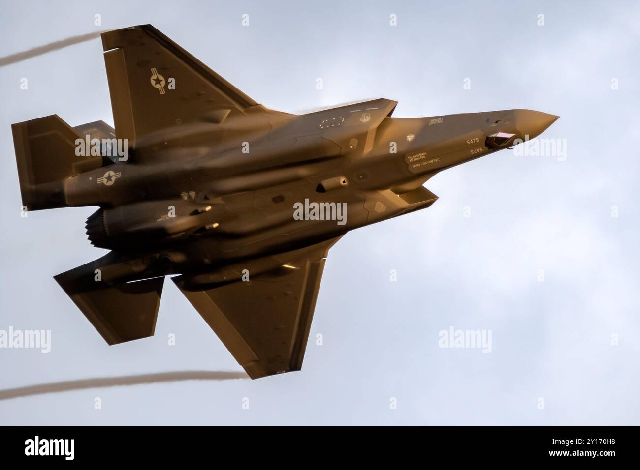 US Air Force 495th Fighter Squadron Lockheed Martin F-35 Lightning II aereo da combattimento dalla base aerea Lakenheath. Sanicole, Belgio - Settembre 10 Foto Stock