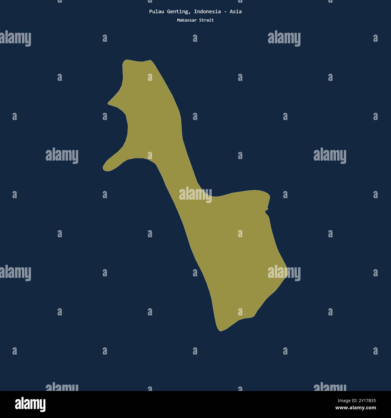 Forma di Pulau Genting nello stretto di Makassar, appartenente all'Indonesia Foto Stock