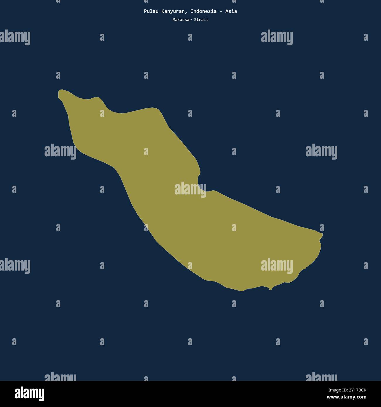 Forma di Pulau Kanyuran nello stretto di Makassar, appartenente all'Indonesia Foto Stock
