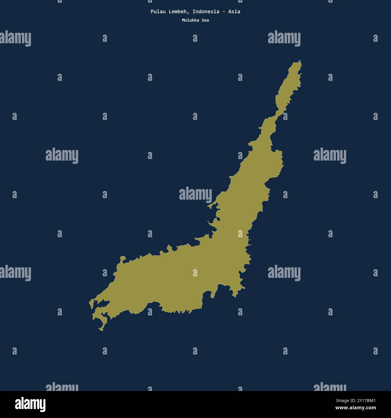 Forma di Pulau Lembeh nel Mare delle Molukka, appartenente all'Indonesia Foto Stock