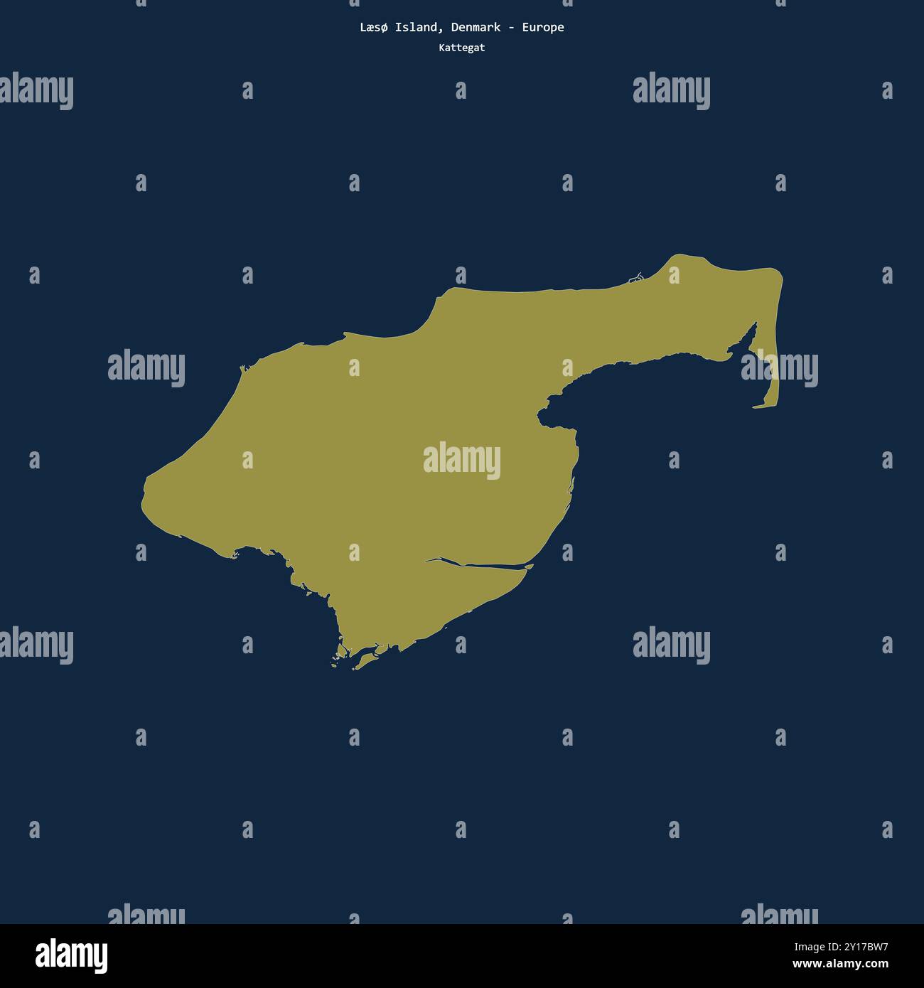 Forma dell'isola LS nel Kattegat, appartenente alla Danimarca Foto Stock