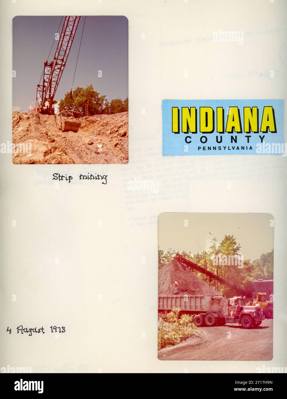 Foto di album di varie tecniche minerarie nello stato della Pennsylvania, 1973, Stati Uniti Foto Stock