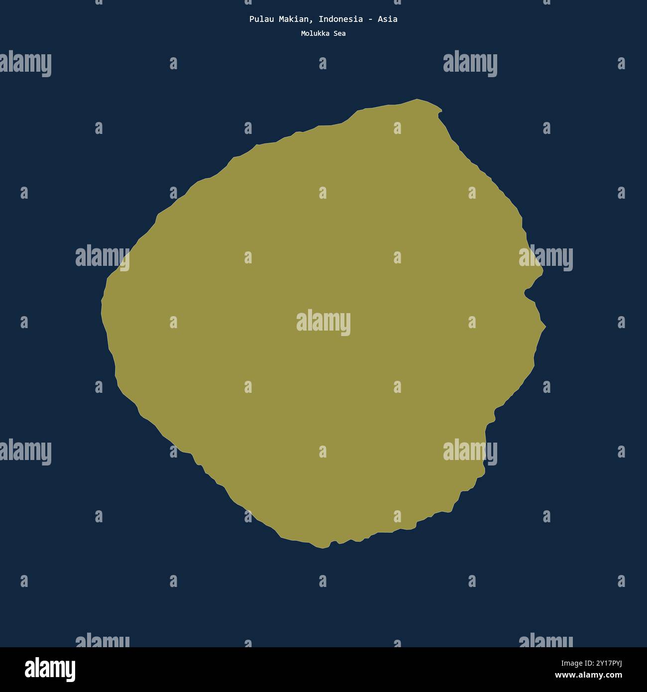 Forma di Pulau Makian nel Mare delle Molukka, appartenente all'Indonesia Foto Stock
