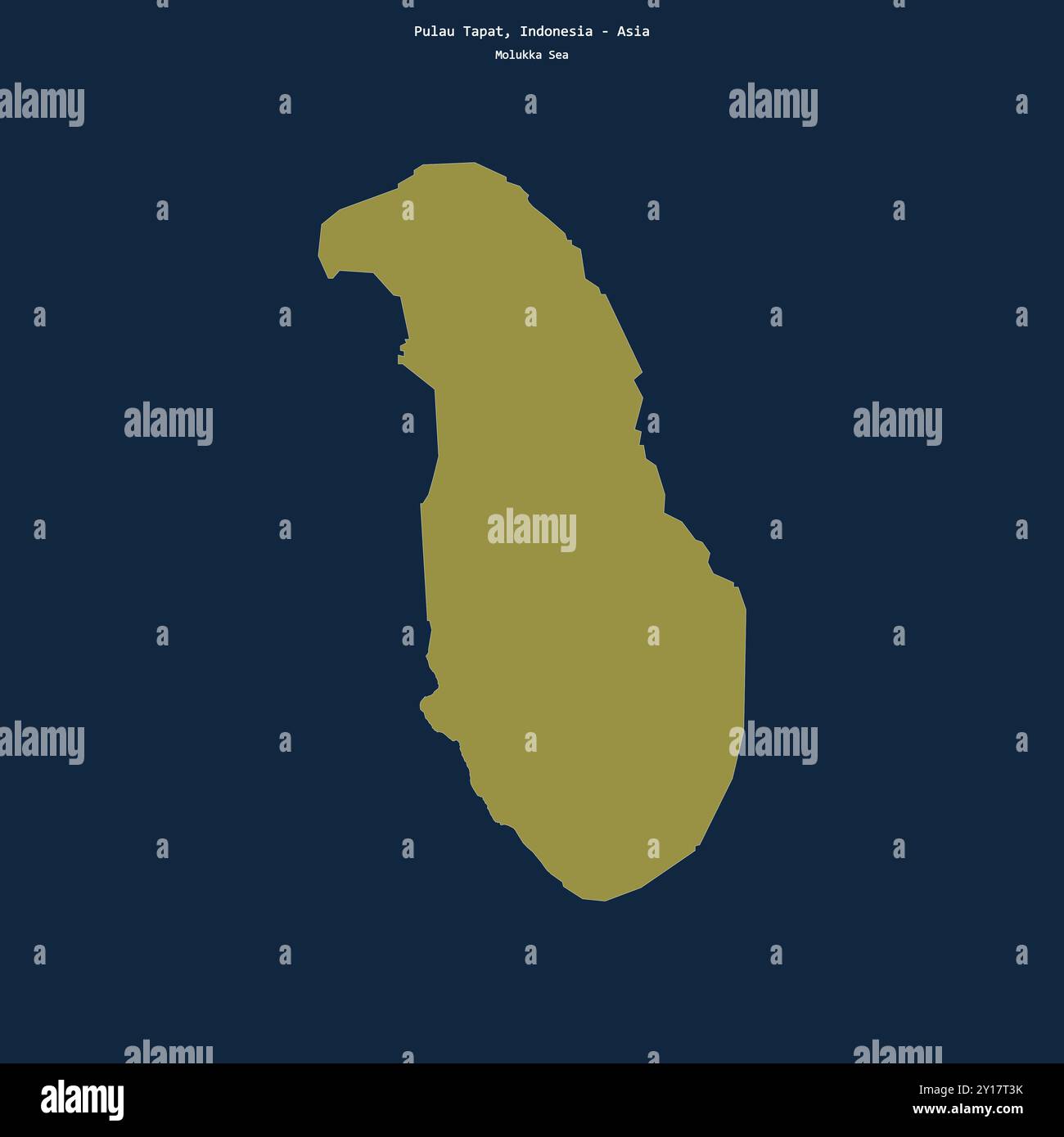 Forma di Pulau Tapat nel Mare delle Molukka, appartenente all'Indonesia Foto Stock