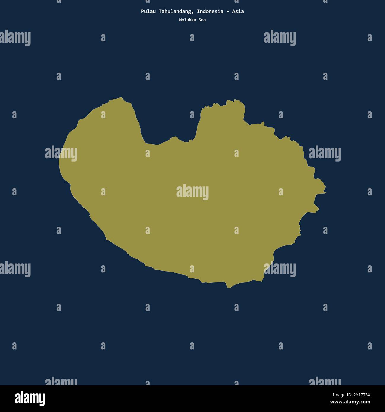 Forma di Pulau Tahulandang nel Mare delle Molukka, appartenente all'Indonesia Foto Stock