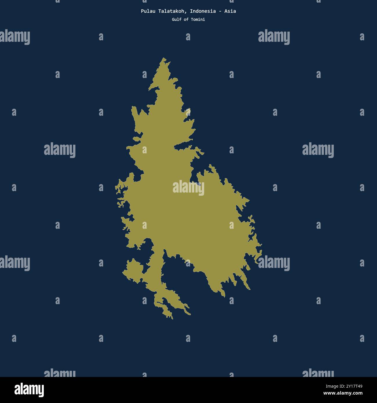 Forma di Pulau Talatakoh nel Golfo di Tomini, appartenente all'Indonesia Foto Stock