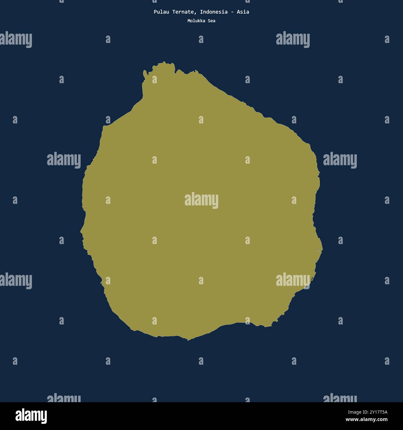 Forma del Pulau Ternate nel Mare delle Molukka, appartenente all'Indonesia Foto Stock