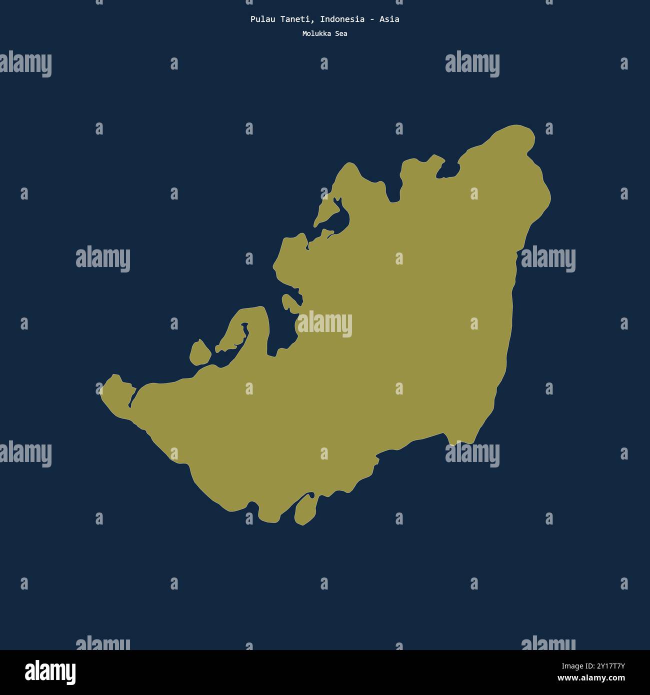 Forma di Pulau Taneti nel Mare delle Molukka, appartenente all'Indonesia Foto Stock