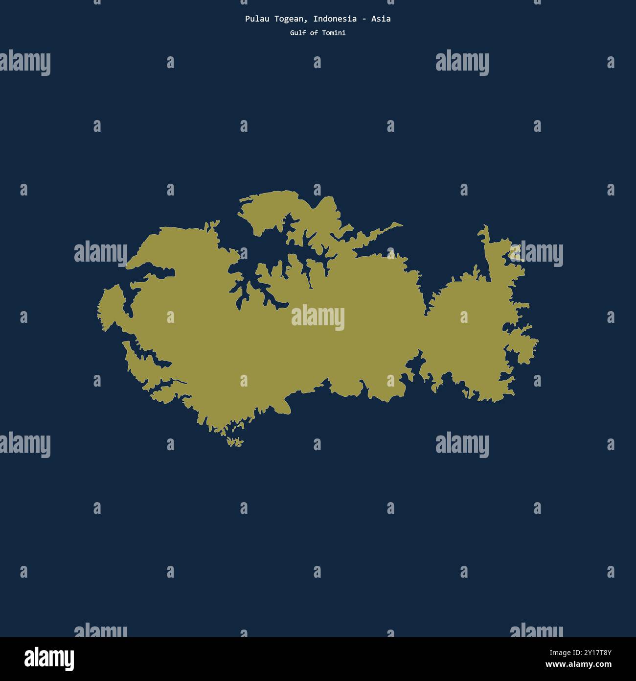 Forma di Pulau Togean nel Golfo di Tomini, appartenente all'Indonesia Foto Stock