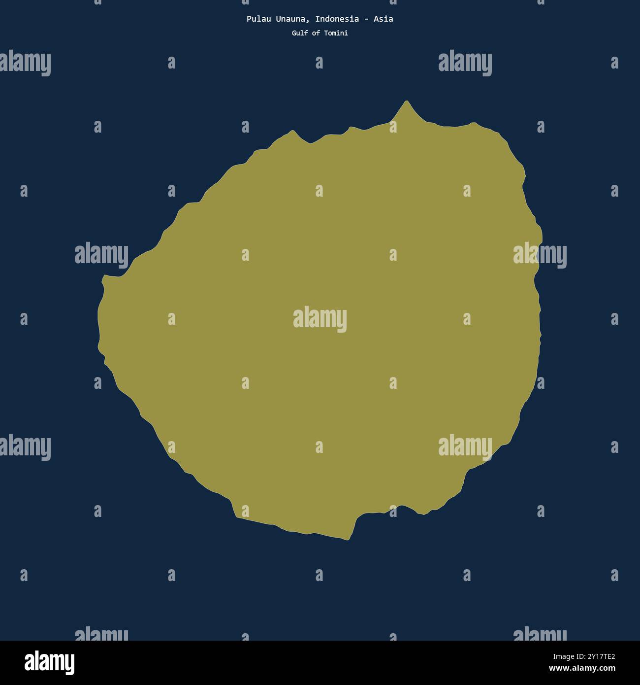 Forma di Pulau Unauna nel Golfo di Tomini, appartenente all'Indonesia Foto Stock