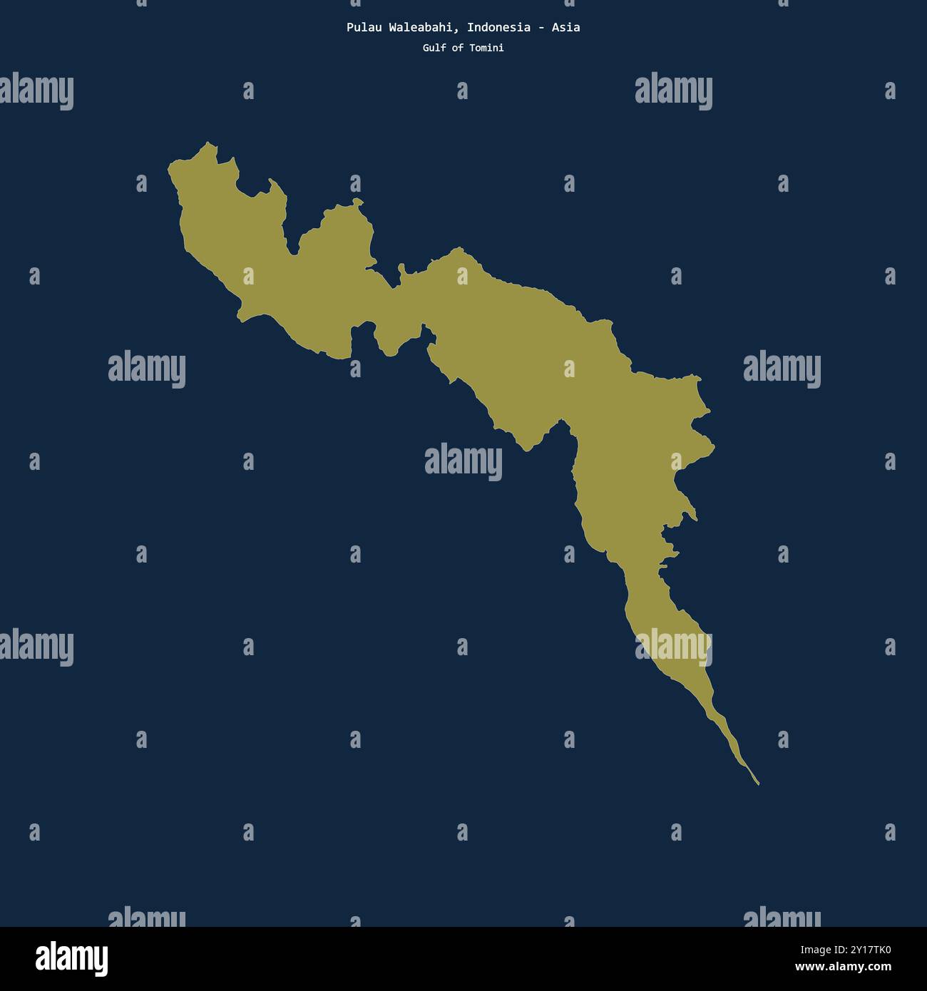 Forma di Pulau Waleabahi nel Golfo di Tomini, appartenente all'Indonesia Foto Stock