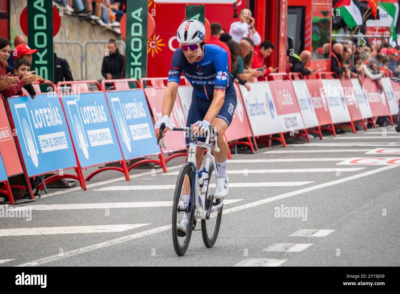 Maestu, Spagna. 5 settembre 2024 - il ciclista David Gaudu del team Groupama FDJ. Vuelta Ciclista a España 2024. Crediti: Javier Fernández Santiago / Alamy Live News Foto Stock