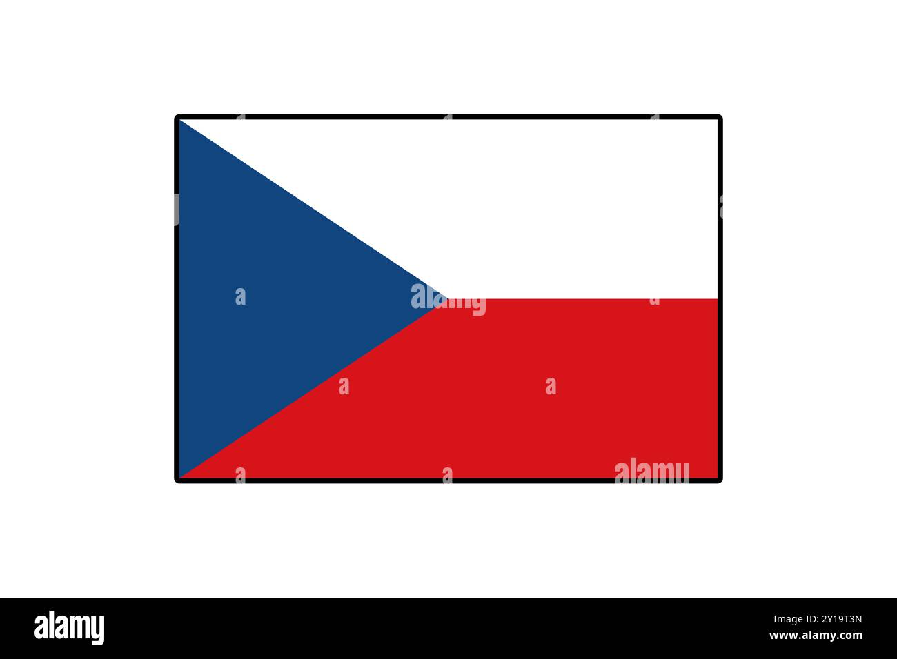 La bandiera della Repubblica Ceca presenta una combinazione di blu, bianco e rosso in un design geometrico. I colori simboleggiano l'eredità slava e l'orgoglio nazionale, rappresentando l'unità. Illustrazione Vettoriale