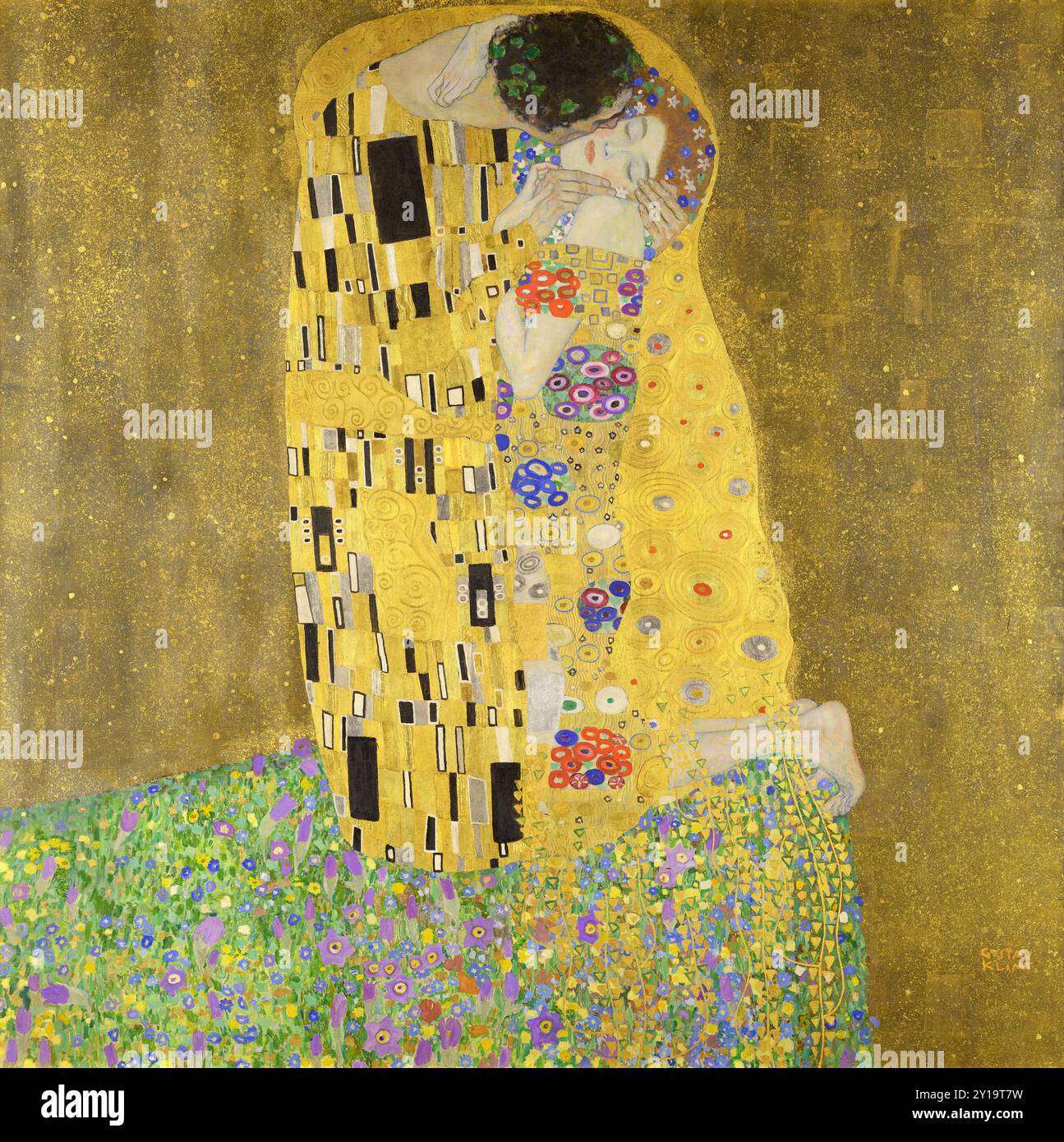 Il bacio, dipinto di Gustav Klimt Foto Stock